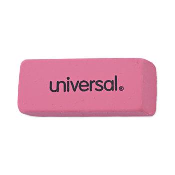 Universal Bevel Block Erasers, For Pencil Marks, Rectangular Block, Small, Pink, 20/Pack