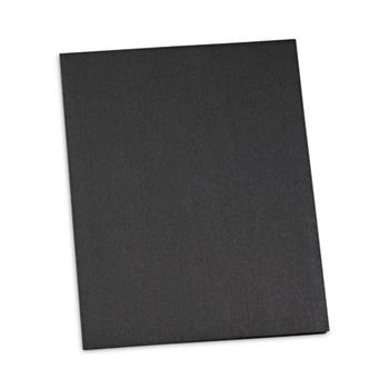 Universal Two-Pocket Portfolio, Embossed Leather Grain Paper, 11 x 8.5, Black, 25/Box