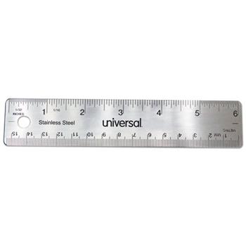 Universal Stainless Steel Ruler, Standard/Metric, 6&quot; Long