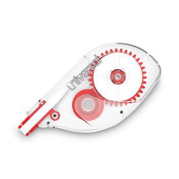 Universal Side-Application Correction Tape, Transparent Red Applicator, 0.2&quot; x 393&quot;, 6/Pack