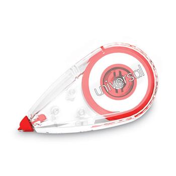 Universal Correction Tape, Mini Economy, Non-Refillable, Clear/Red Applicator, 0.25&quot; x 275&quot;, 10/Pack