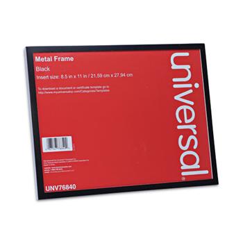 Universal Metal Photo Frame, Aluminum, 8.5 x 11, Black