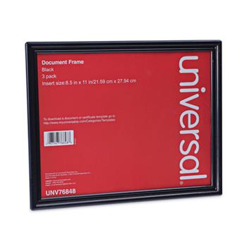 Universal All Purpose Document Frame, 8.5 x 11 Insert, Black, 3/Pack