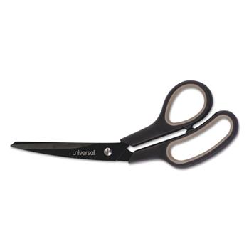 Universal Industrial Carbon Blade Scissors, 8&quot; Long, 3.5&quot; Cut Length, Black/Gray Offset Handle