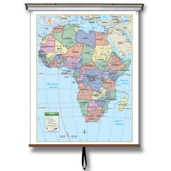 K Kappa Map Primary Wall Maps, Africa, 54&quot; x 69&quot;