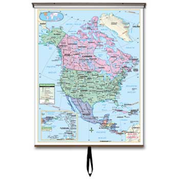 K Kappa Map Primary Wall Maps, North America, 54&quot; x 69&quot;