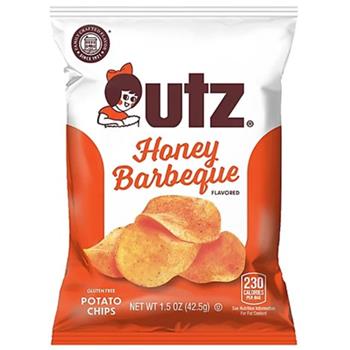 Utz Honey Barbeque Potato Chips, 1.5 oz, 60 Bags/Case