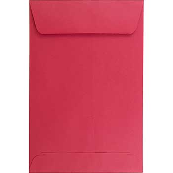 JAM Paper Open End Catalog Envelopes, 6&quot; x 9&quot;, Red Recycled, 100/BX
