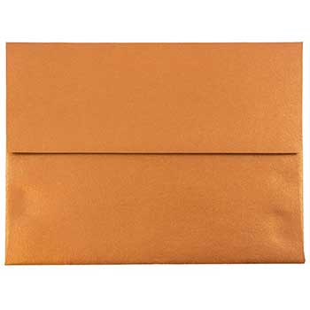JAM Paper A2 Metallic Invitation Envelopes, 4 3/8&quot; x 5 3/4&quot;, Copper Stardream, 25/PK
