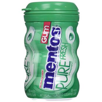 Mentos Pure Fresh Gum, Spearmint, 3.53 oz, 50 Pieces/Pack, 4 Packs/Box
