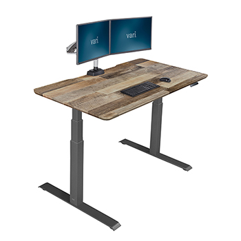 Vari&#174; Electric Standing Desk, 60&quot; x 30&quot;, Reclaimed Wood