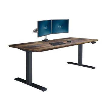 Vari Electric Standing Desk, 72&quot;L x 30&quot;W, Reclaimed Wood