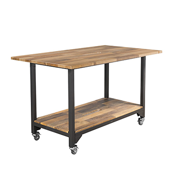 Vari Standing Conference Table, 42&quot; x 72&quot;, Reclaimed Wood