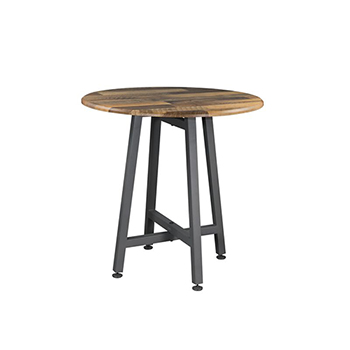 Vari Standing Round Table, 42&quot;, Reclaimed Wood