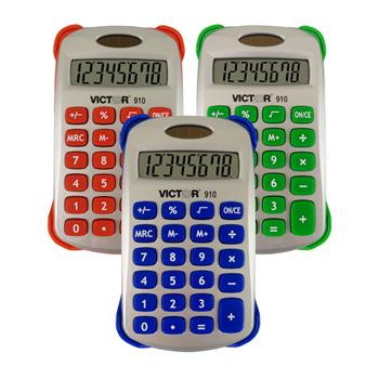Victor 8 Digit Handheld Calculator with Cover, 3/PK