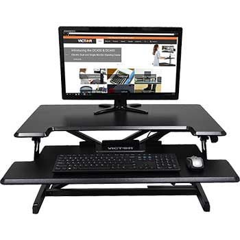 Victor DCX610 Height Adjustable Compact Standing Desk with Keyboard Tray