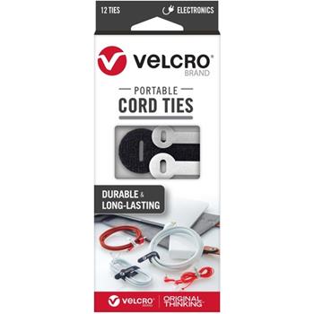 VELCRO Brand Portable Cord Ties, 12/Pack