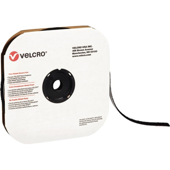 VELCRO Brand Tape, Individual Strips, Hook, 1/2&quot; x 75&#39;, Black, 1/CS