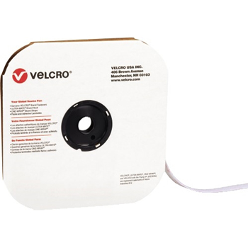 VELCRO Brand Tape, Individual Strips, Loop, 3/4&quot; x 75&#39;, White, 1/CS