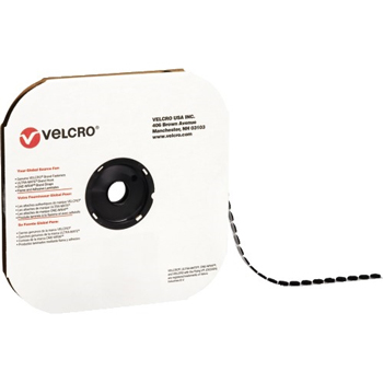 VELCRO Brand Tape, Individual Dots, Loop, 1/2&quot;, Black, 1440/CS