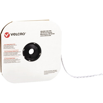 VELCRO Brand Tape, Individual Dots, Hook, 1/2&quot;, White, 1440/CS
