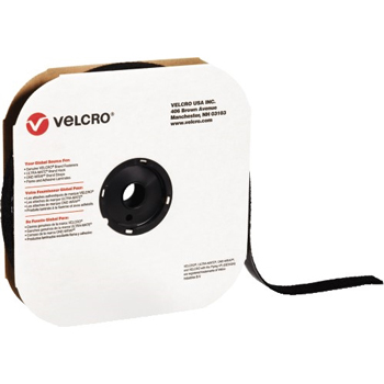 VELCRO Brand Tape, Individual Strips, Loop, 1 1/2&quot; x 75&#39;, Black, 1/CS
