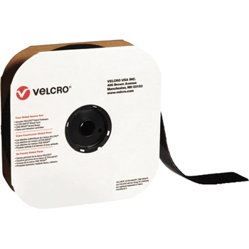 VELCRO Brand Tape, Individual Strips, Loop, 4&quot; x 75&#39;, Black, 1/CS