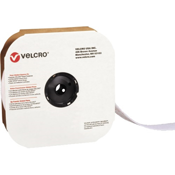 VELCRO Brand Tape, Individual Strips, Hook, 2&quot; x 75&#39;, White, 1/CS