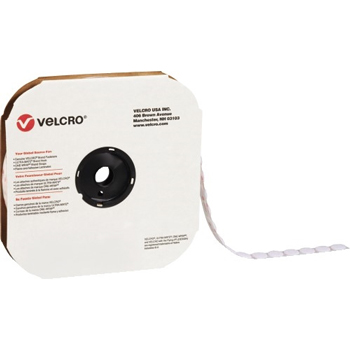 VELCRO Brand Tape, Individual Dots, Loop, 1 3/8&quot;, White, 600/CS