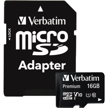 Verbatim&#174; microSDHC Card w/Adapter, Class 10, 16GB