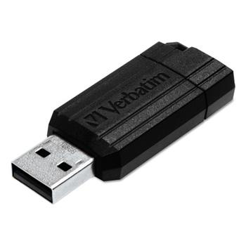 Verbatim PinStripe USB Drive 2.0, 128GB, Black