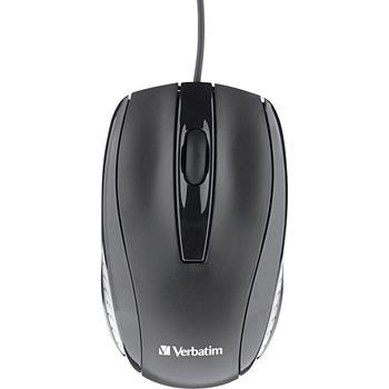 Verbatim Corded Optical Mouse, Black