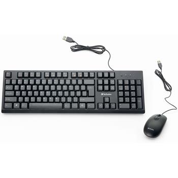 Verbatim Wired Keyboard and Mouse, USB Connectivity,  Multimedia Hot Key(s), Symmetrical