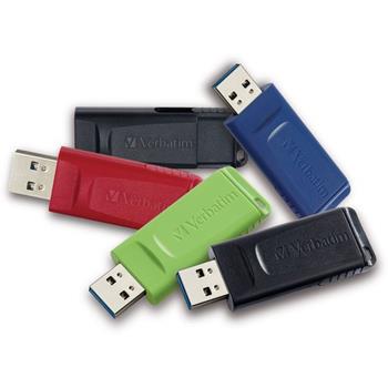 Verbatim Store &#39;n&#39; Go USB 2.0 Flash Drive, 32 GB, Assorted, 5/PK