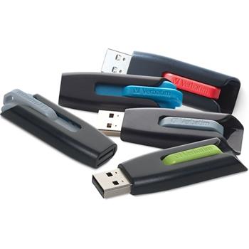 Verbatim Store &#39;n&#39; Go USB 3.2 Flash Drive, 32 GB, Assorted, 5/PK