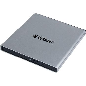 Verbatim Optical Writer, External, All-in-One, CD, DVD, Blue-ray, USB, Gray