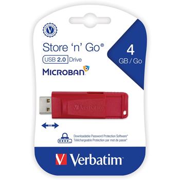 Verbatim&#174; Store &#39;n&#39; Go USB 2.0 Flash Drive, 4 GB, Red