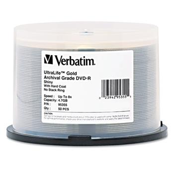 Verbatim&#174; DVD-R Archival Grade Disc, 8x, Gold, 50/Pk