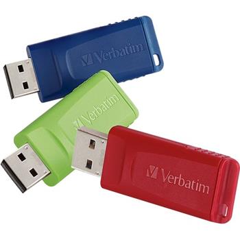 Verbatim&#174; Store &#39;n&#39; Go USB 2.0 Flash Drive, 4 GB, Red/Green/Blue, 3/PK