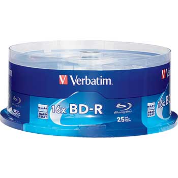 Verbatim BD-R Blu-Ray Disc, 25GB, 16x, 25/Pk