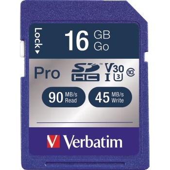 Verbatim Pro 600X SDHC Memory Card, Class 10 UHS-1, 16GB