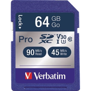 Verbatim SDXC Memory Card, Class 10 UHS-1, 64GB, 600X Transfer Speed
