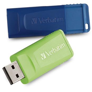 Verbatim&#174; Store &#39;n&#39; Go USB 2.0 Flash Drive, 32 GB, Blue/Green, 2/PK