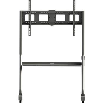 ViewSonic Slim Trolley Cart, Up to 98&quot;, 220 lb Capactiy, Aluminum/Black