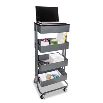 Vertiflex&#174; Multi-Use Storage Cart/Stand-Up Workstation, 14 3/4w x 17d x 18 1/2-39d, Gray