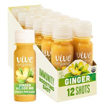Vive Organic Organic pure Boost Ginger, 2 oz, 12/Pack