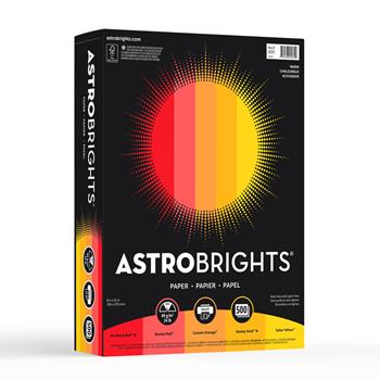 Astrobrights Colored Paper, 8.5&quot; x 11&quot;, 24 lb, Warm 5-Color Assortment, 500 Sheets/RM