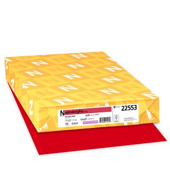 Astrobrights Colored Paper, 24 lb, 11&quot; 17&quot;, Re-Entry Red, 500 Sheets/Ream