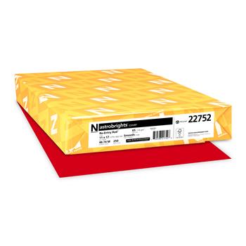 Astrobrights Colored Cardstock, 65 lb, 11&quot; x 17&quot;, Re-Entry Red, 250 Sheets/Pack