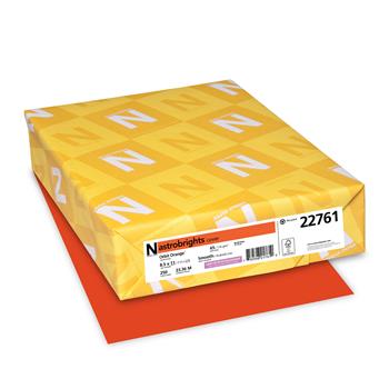 Astrobrights Colored Cardstock, 65 lb, 8.5&quot; x 11&quot;, Orbit Orange, 250 Sheets/Pack